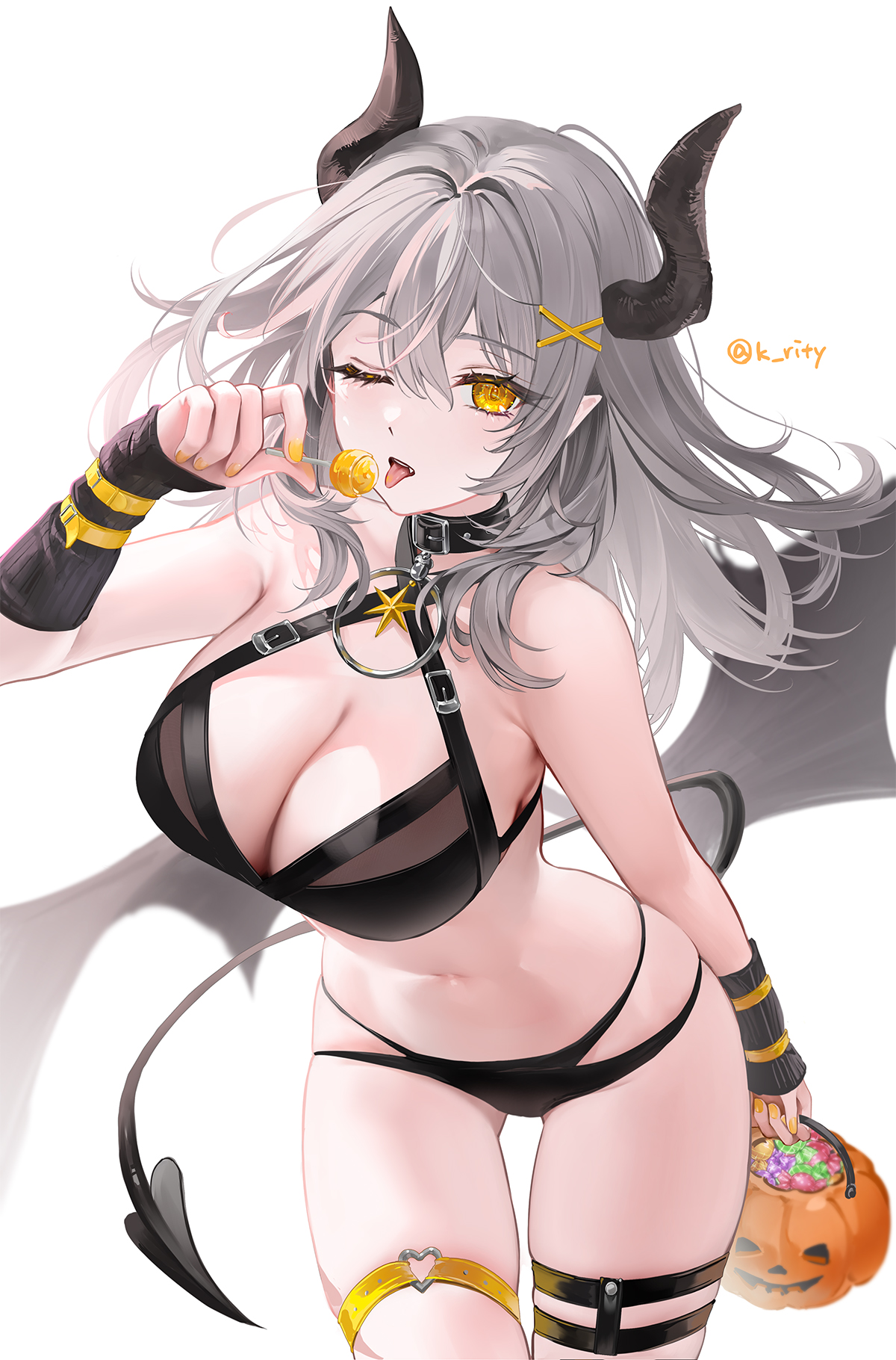 Rity Honkai Star Rail Stelle Bikini Devil Garter Halloween Horns